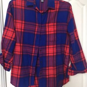 Old Navy Women's Medium Boyfriend Shirt Button